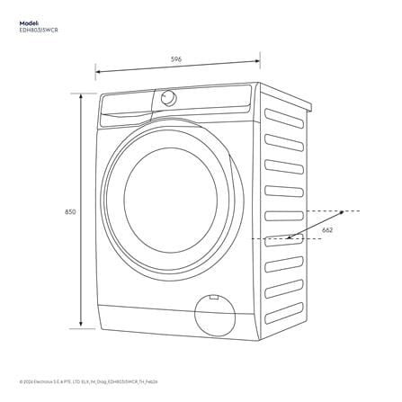 เครื่องอบผ้าฝาหน้าพร้อมขาตั้ง ELECTROLUX EDH803J5WCR 8 กก. HEATPUMP สีขาว_7