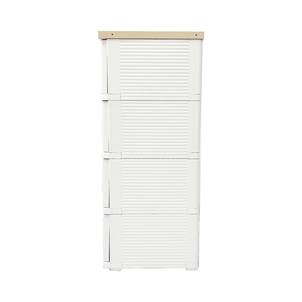 ตู้ลิ้นชัก 4 ชั้น STACKO SUMO-WOOD TOP 32x40x90 ซม. สีขาว