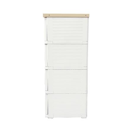 ตู้ลิ้นชัก 4 ชั้น STACKO SUMO-WOOD TOP 32x40x90 ซม. สีขาว_2