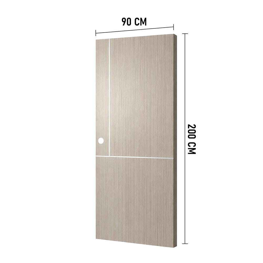 ประตูภายใน UPVC เจาะรูลูกบิด AZLE LT-11 90x200 ซม. สี ASH