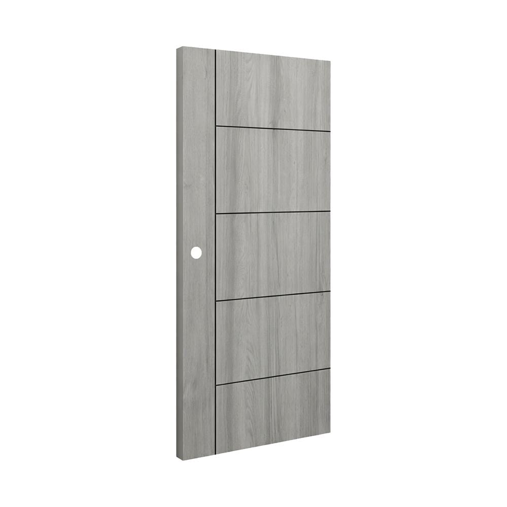ประตูภายใน UPVC เจาะลูกบิด AZLE LT-06 90x200 ซม. สี DARK GREY