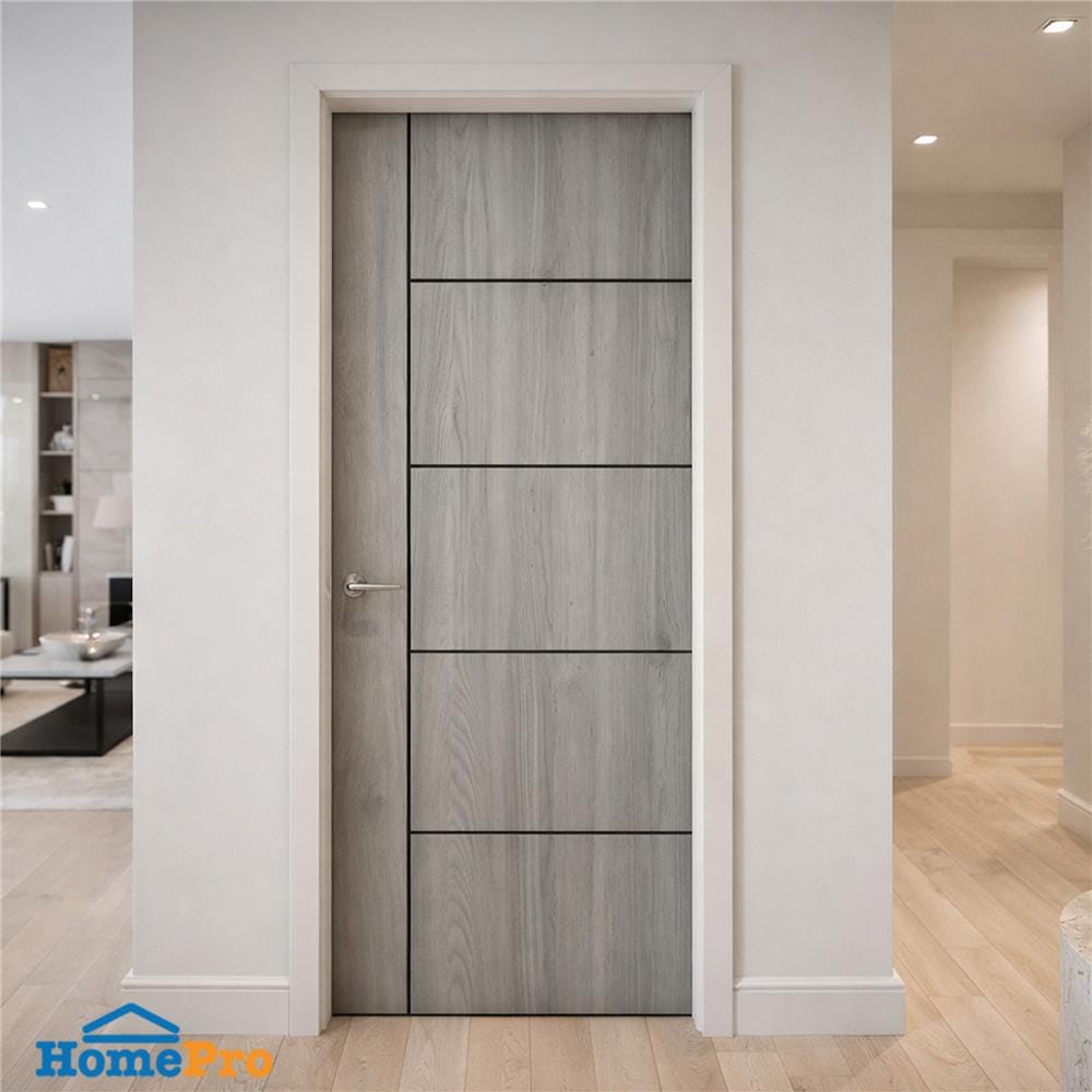 ประตูภายใน UPVC เจาะลูกบิด AZLE LT-06 90x200 ซม. สี DARK GREY