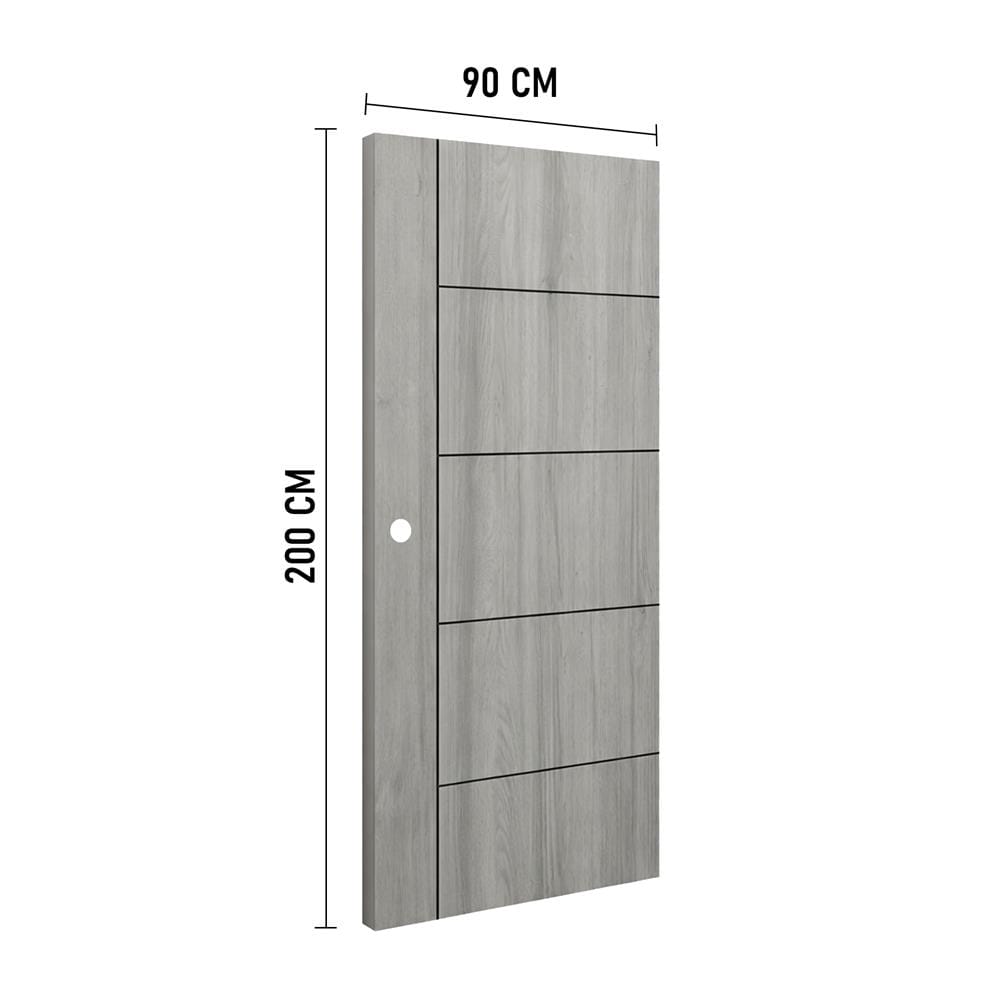 ประตูภายใน UPVC เจาะลูกบิด AZLE LT-06 90x200 ซม. สี DARK GREY
