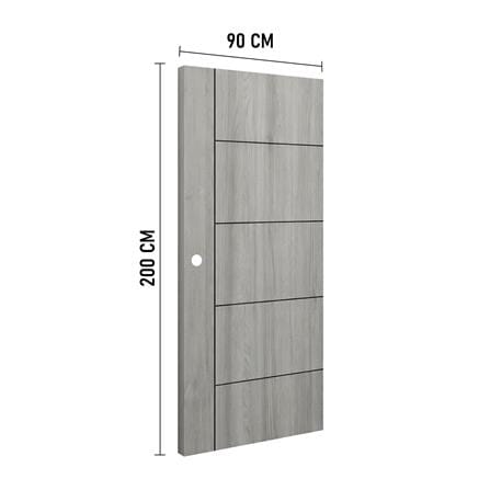 ประตูภายใน UPVC เจาะลูกบิด AZLE LT-06 90x200 ซม. สี DARK GREY_7