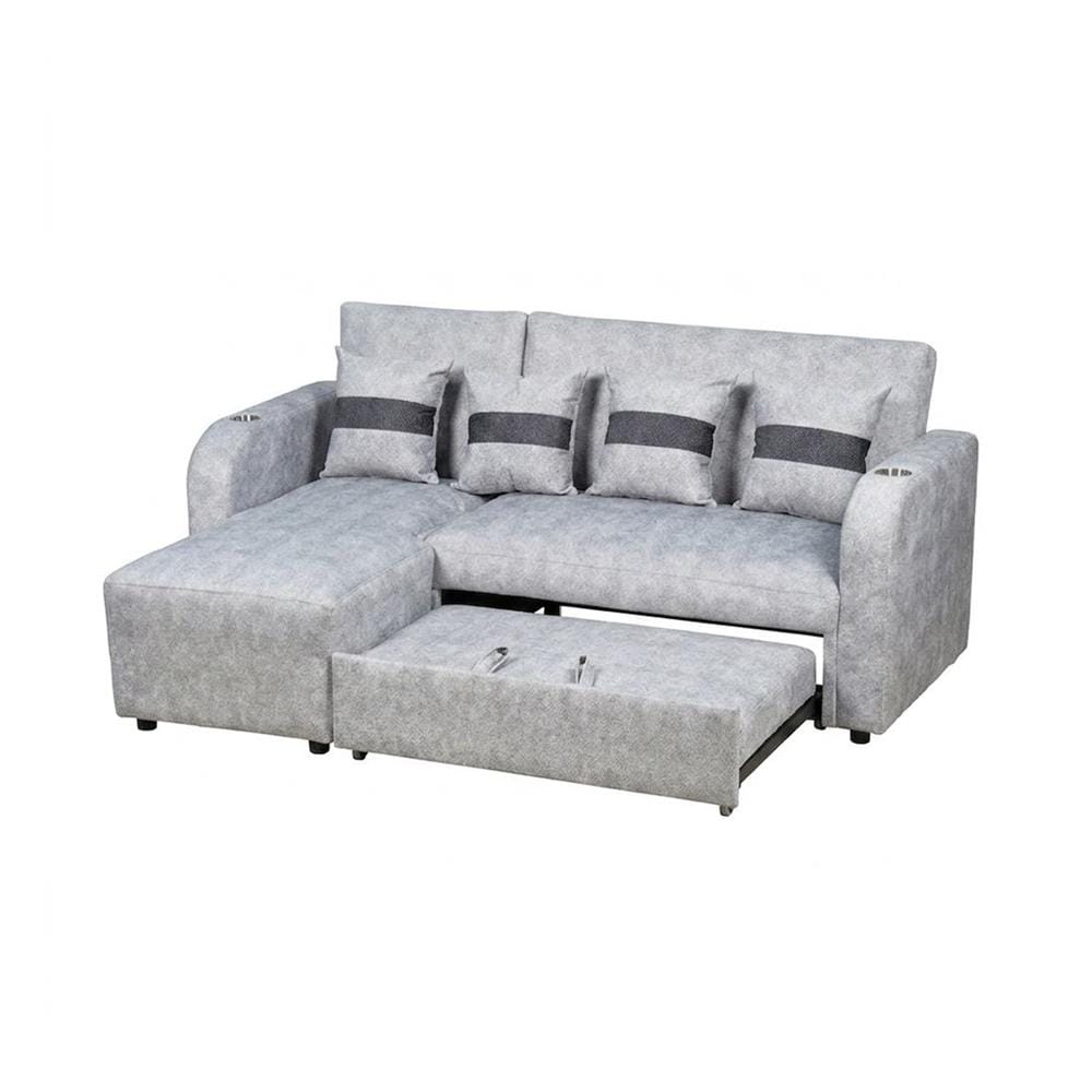โซฟาเข้ามุมซ้าย AS FURNITURE HAZEL สีเทาอ่อน