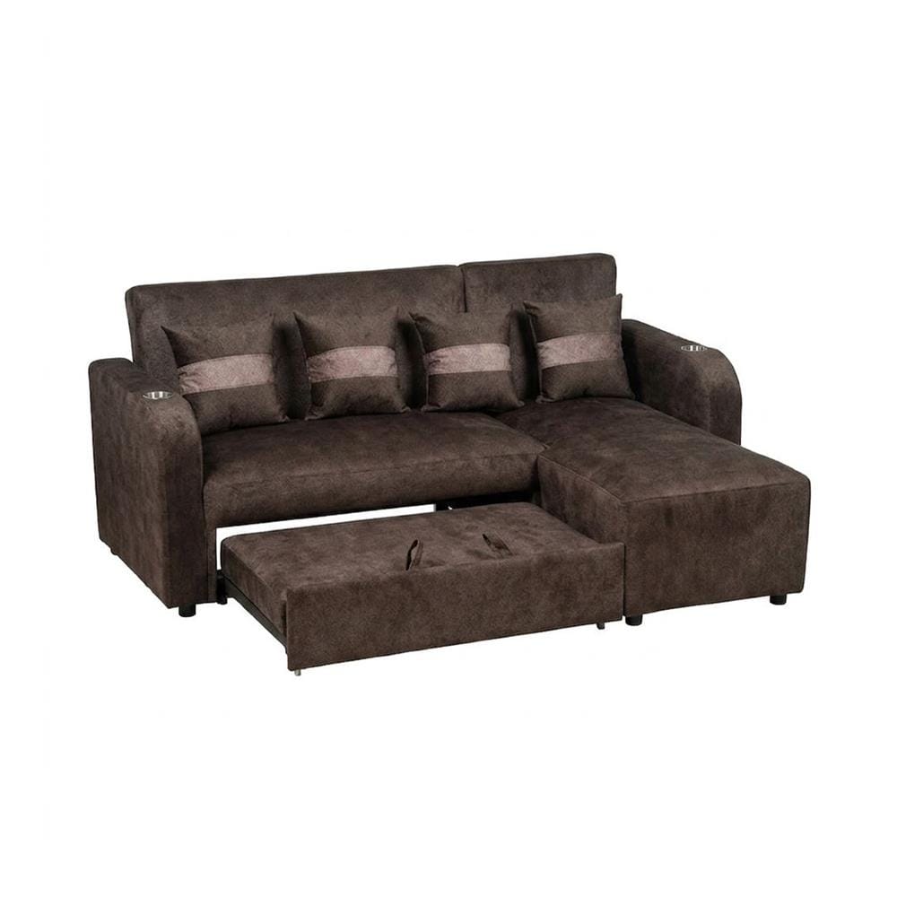 โซฟาเข้ามุมขวา AS FURNITURE HAZEL สีน้ำตาลเข้ม