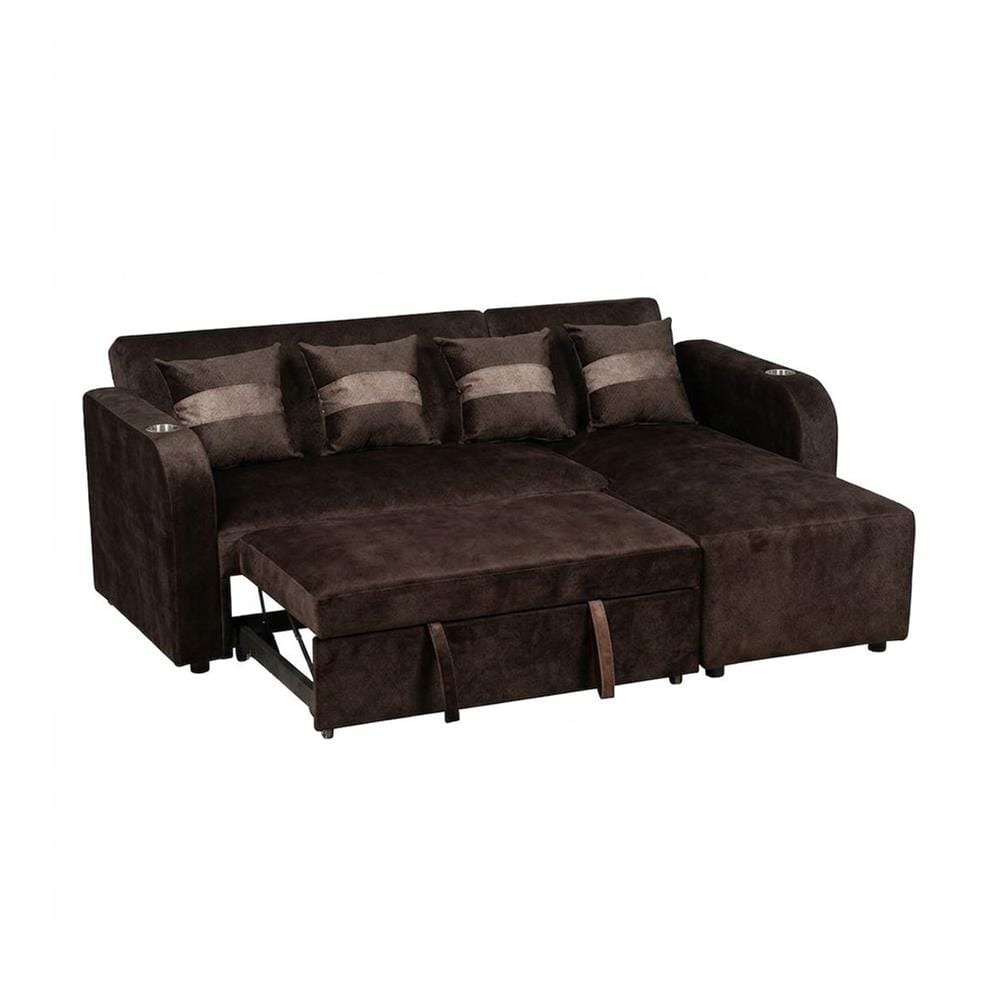 โซฟาเข้ามุมขวา AS FURNITURE HAZEL สีน้ำตาลเข้ม