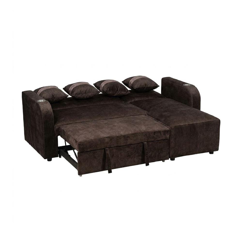 โซฟาเข้ามุมขวา AS FURNITURE HAZEL สีน้ำตาลเข้ม