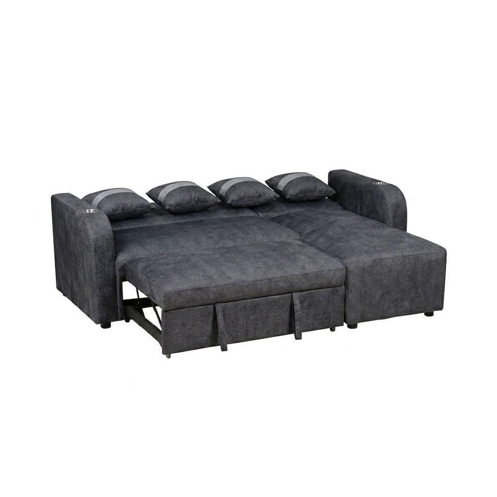 โซฟาเข้ามุมขวา AS FURNITURE HAZEL สีเทาเข้ม