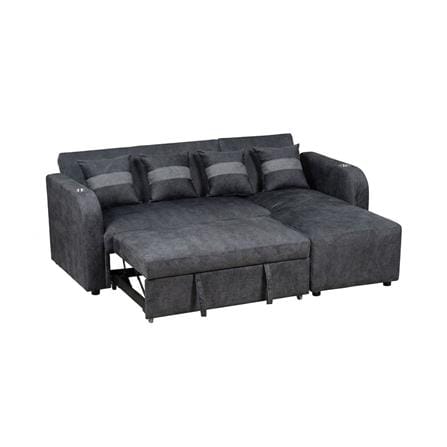 โซฟาเข้ามุมขวา AS FURNITURE HAZEL สีเทาเข้ม_3