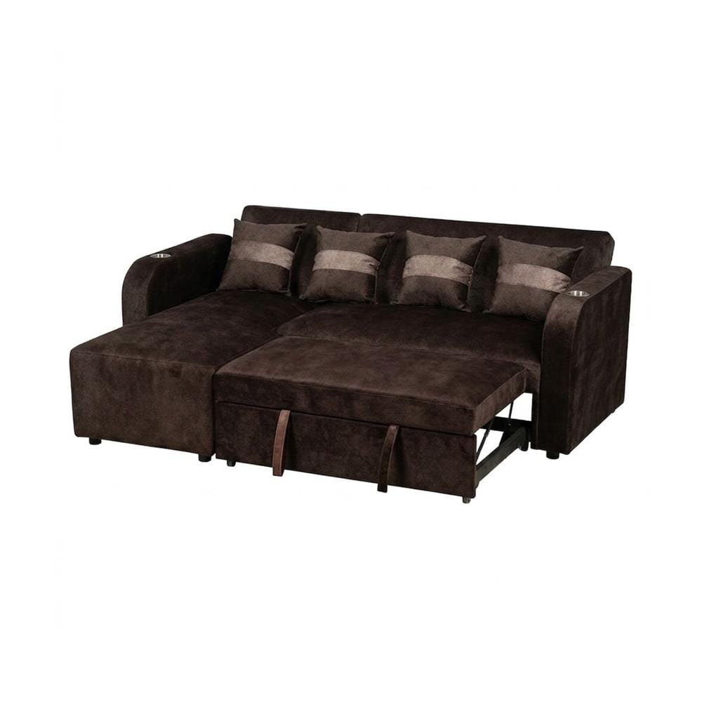 โซฟาเข้ามุมซ้าย AS FURNITURE HAZEL สีน้ำตาลเข้ม