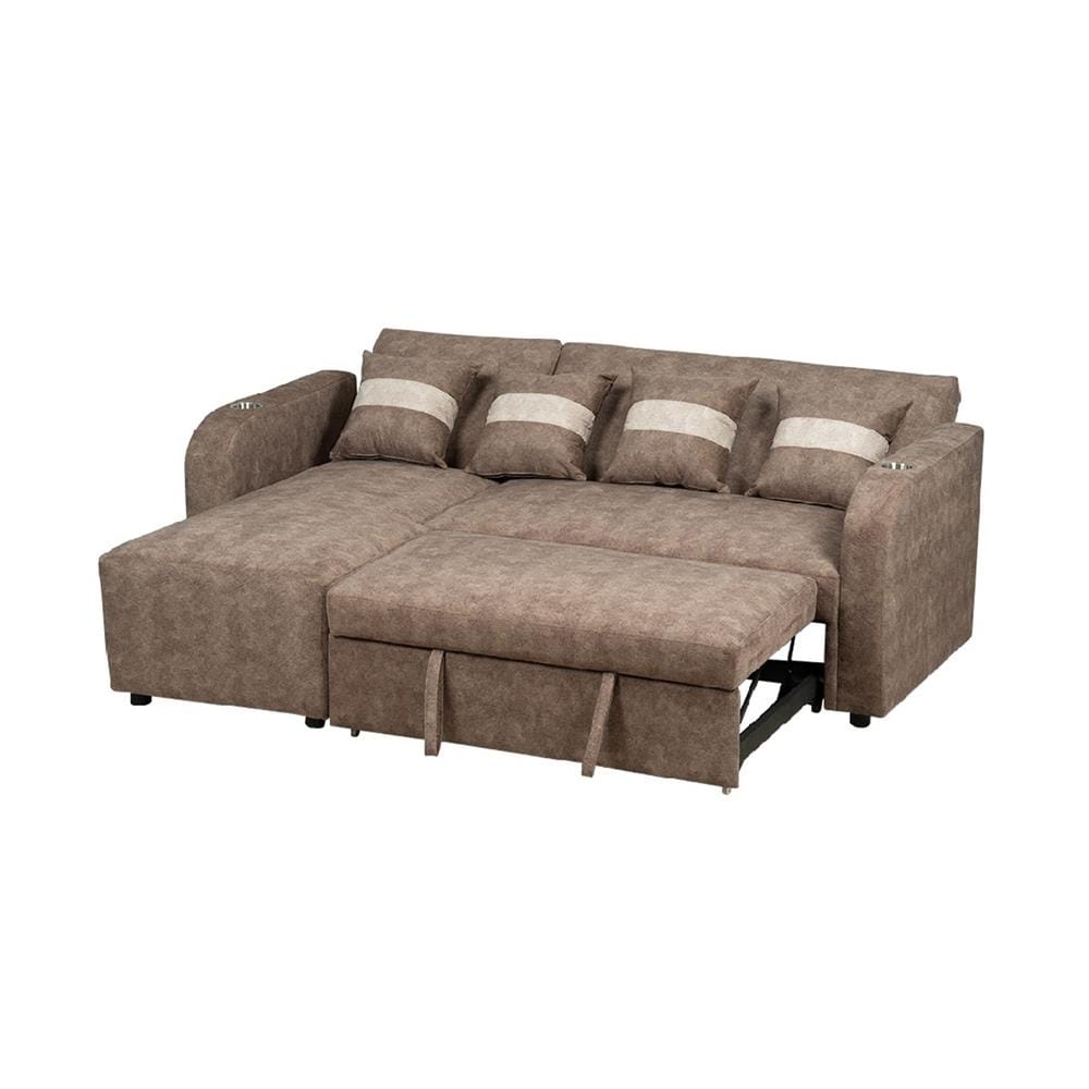 โซฟาเข้ามุมซ้าย AS FURNITURE HAZEL สีน้ำตาล