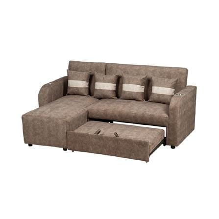 โซฟาเข้ามุมซ้าย AS FURNITURE HAZEL สีน้ำตาล_2
