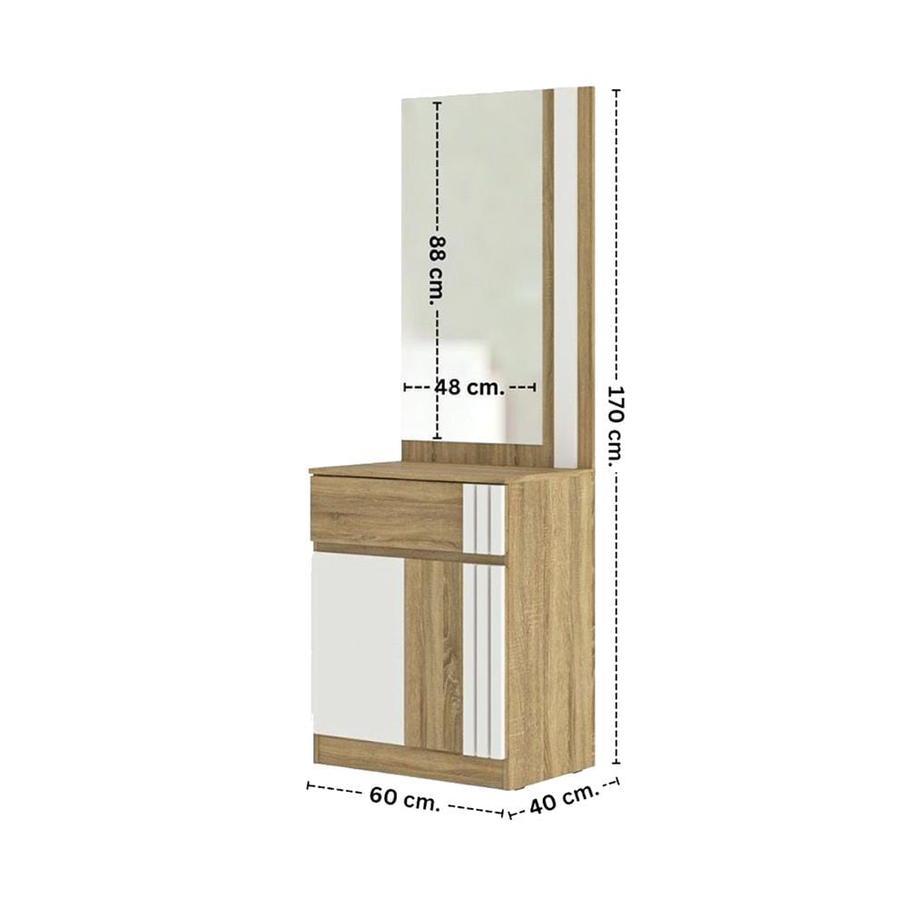 โต๊ะเครื่องแป้ง KONCEPT HOSHINO 19250436 สีโซลิดโอ๊คขาว