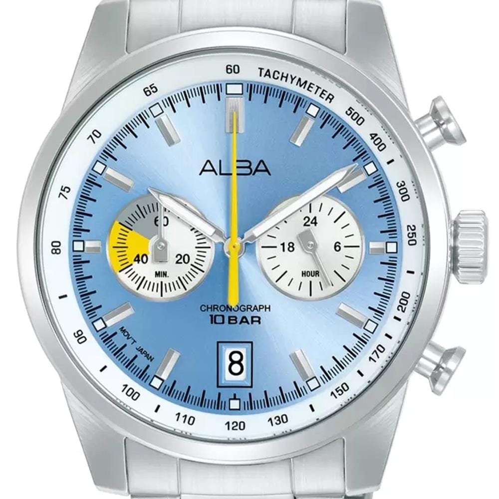 นาฬิกาข้อมือผู้ชาย ALBA A4B011X 44 มม. สี SILVER/LIGHT BLUE