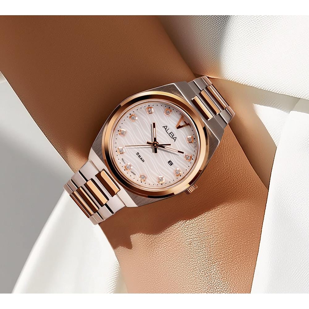 นาฬิกาข้อมือผู้หญิง ALBA AH7DJ8X 32 มม. สี SILVER/WHITE/ROSEGOLD