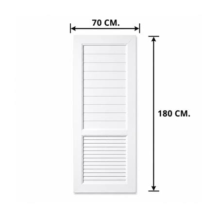 ประตูห้องน้ำ UPVC  ไม่เจาะลูกบิด ASARA S933 70x180 ซม. สีขาว_3