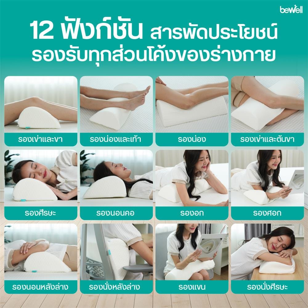เบาะรองขา BEWELL 52x25x12 ซม. สีขาว