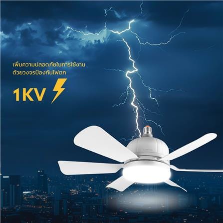พัดลมโคมไฟ LED LAMPTAN AIRGLOW 18 นิ้ว 25 วัตต์ DAYLIGHT/COOL WHITE/WARM WHITE สีขาว_7