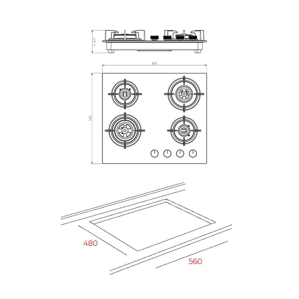 เตาฝังแก๊ส TEKA GKN LUX 60.1 4G MAT 60 ซม.