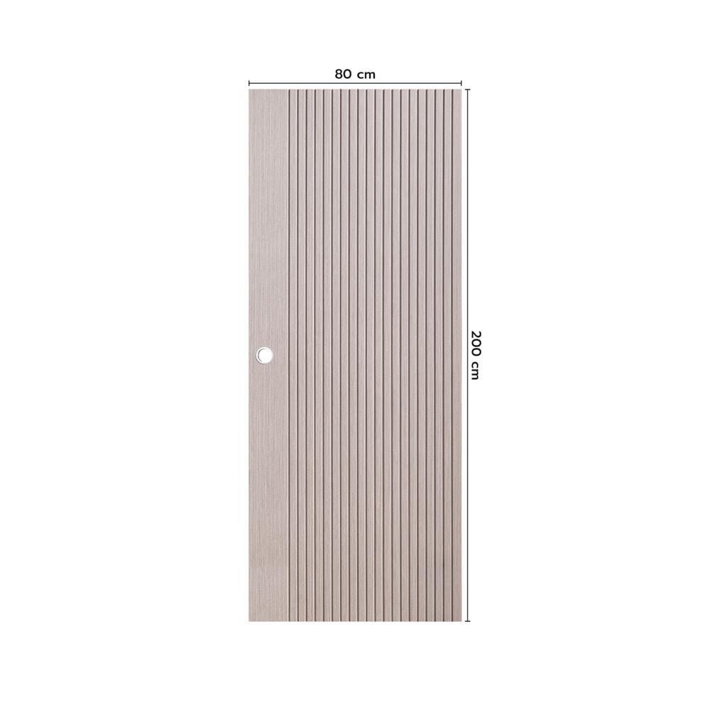 ประตูภายใน UPVC เจาะลูกบิด ECO-DOOR UX-GRAY 80x200 ซม. สีเทาอ่อน
