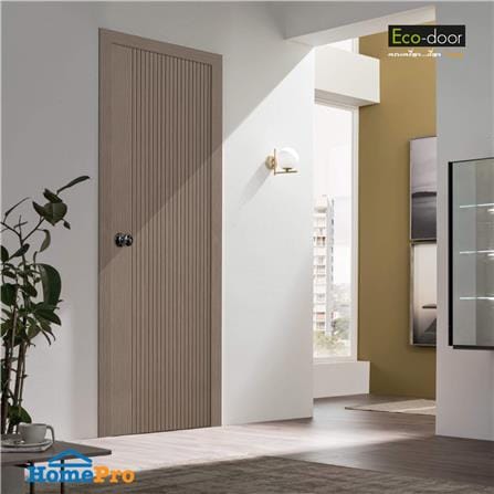 ประตูภายใน UPVC เจาะลูกบิด ECO-DOOR UX-OAK 80x200 ซม. สีโอ๊ค_1