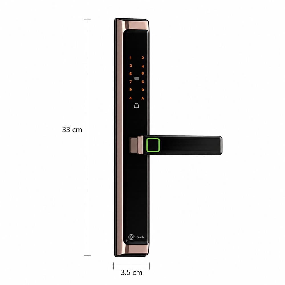 กลอนดิจิตอล C.HITECH CSN WP PLUS สีโรสโกลด์