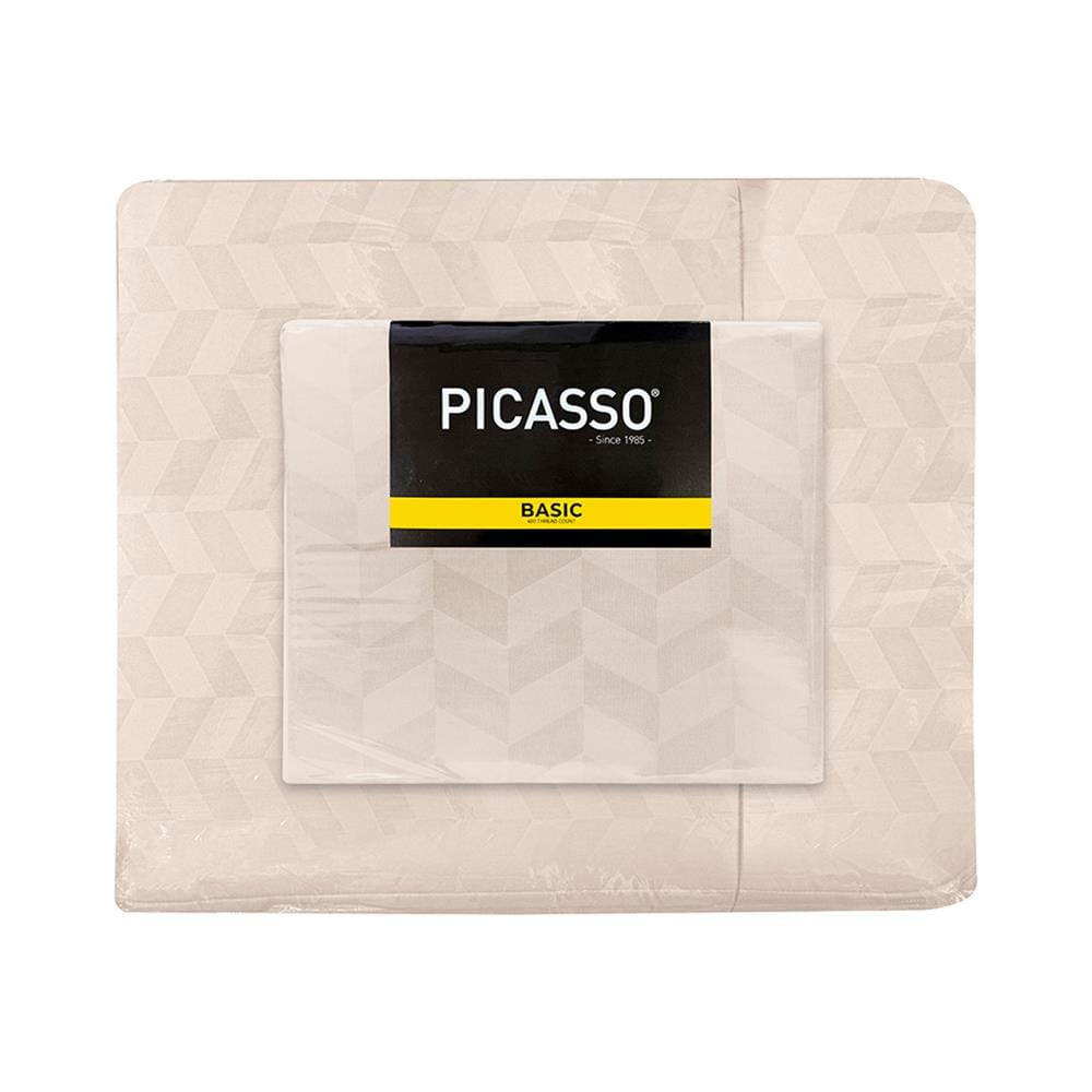 ชุดผ้าปูที่นอน 6 ฟุต (ชุด 6 ชิ้น) PICASSO BASIC สี CREAM