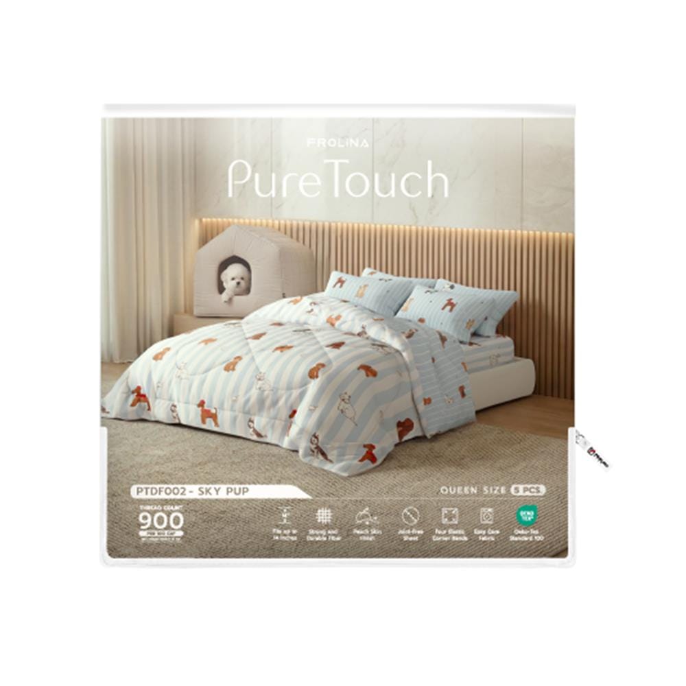 ชุดผ้าปูที่นอน 5 ฟุต (ชุด 5 ชิ้น) FROLINA PURE TOUCH PTDF002