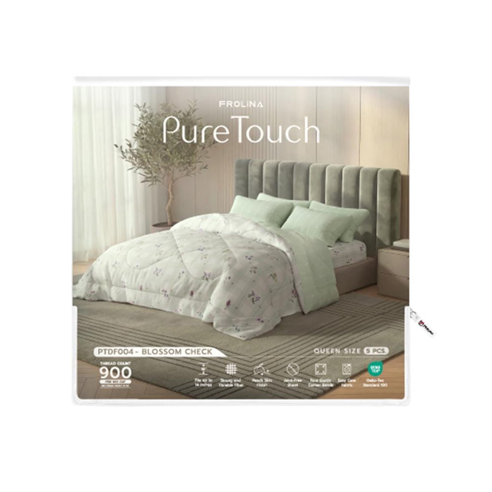 ชุดผ้าปูที่นอน 5 ฟุต (ชุด 5 ชิ้น) FROLINA PURE TOUCH PTDF004
