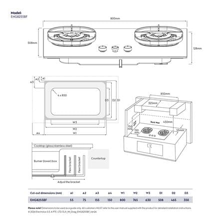 เตาฝังแก๊ส ELECTROLUX EHG8255BF 80 ซม._9
