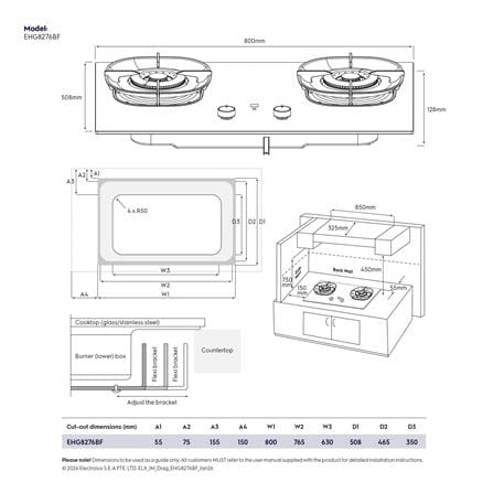 เตาฝังแก๊ส ELECTROLUX EHG8276BF 80 ซม._8