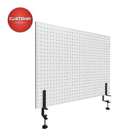 แผงเหล็กแขวนเครื่องมือพร้อมขาจับ CUSTOMAI PEGBORD SIZE L 60x80 ซม. สีขาว_0
