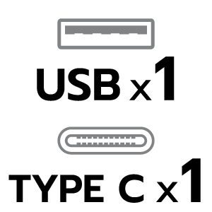จำนวนช่องเสียบUSB 1 USB + 1 TYPE C