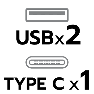 จำนวนช่องเสียบUSB 2 ช่อง+ 1 TYPE C