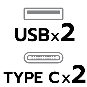 จำนวนช่องเสียบUSB 2 ช่อง+ 2 TYPE C
