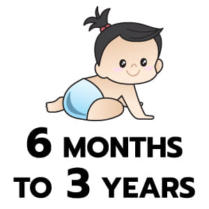 สำหรับ เด็กอายุ 6 เดือน - 3 ปี
