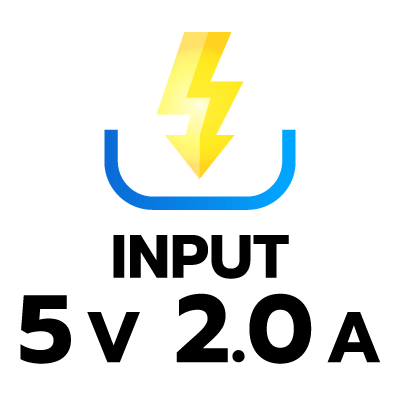 กระแสไฟขาเข้า 5V 2.0A