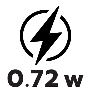 RATED WATTAGE 0.72 W