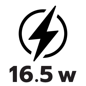 กำลังไฟ 16.5 วัตต์