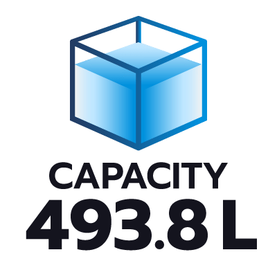 ปริมาตรความจุ 493.8 ลิตร