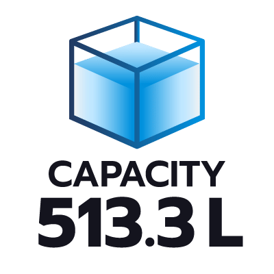 ปริมาตรความจุ 513.3 ลิตร
