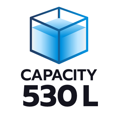 ปริมาตรความจุ 530 ลิตร