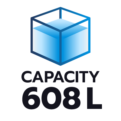 ปริมาตรความจุ 608 ลิตร
