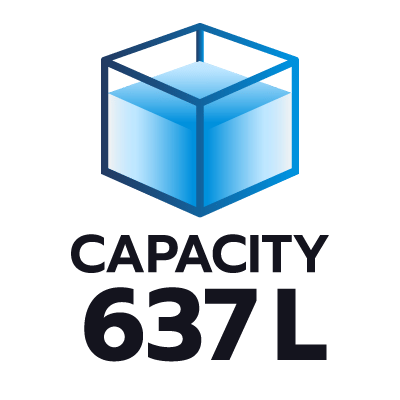 ปริมาตรความจุ 637 ลิตร