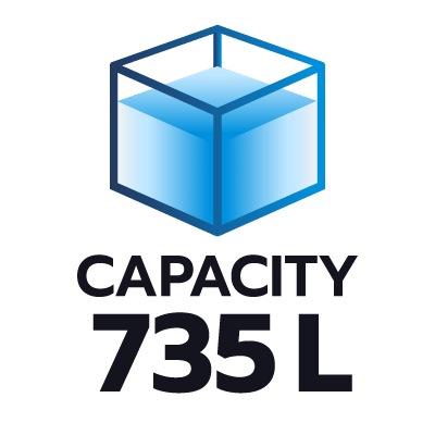 ปริมาตรความจุ 735 ลิตร