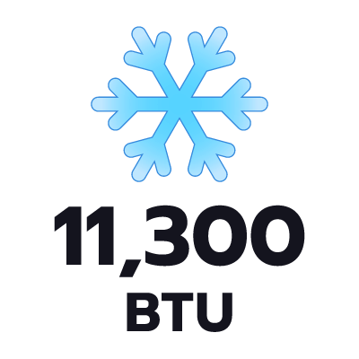 ปริมาตรความเย็น 11300 BTU