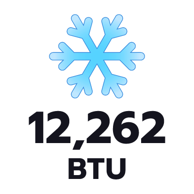 ปริมาตรความเย็น 12262 BTU