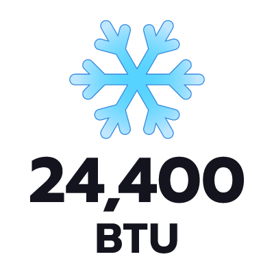ปริมาตรความเย็น 24400 BTU
