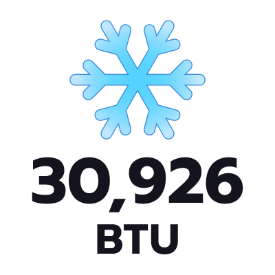 ปริมาตรความเย็น 30926 BTU
